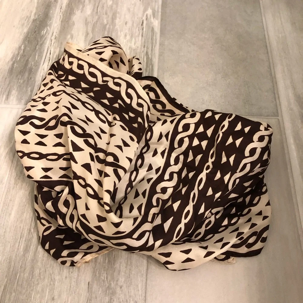 VTG Vera Neumann brown silk scarf
